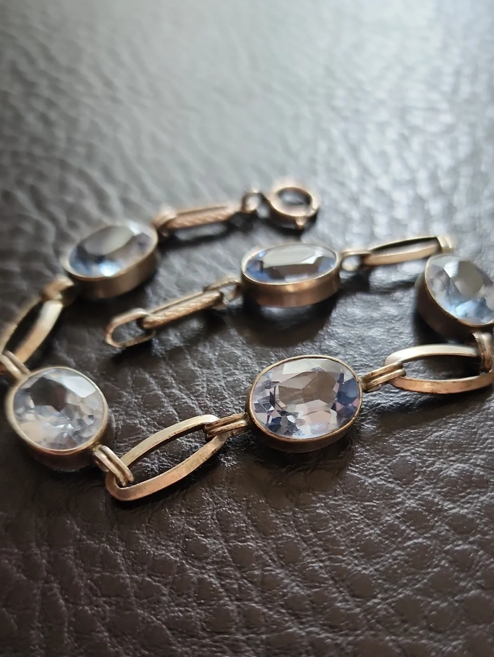 VTG Sterling Silver Bracelet with Light Blue Gemstones